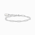 Charm Silver Bracelet with White Coin