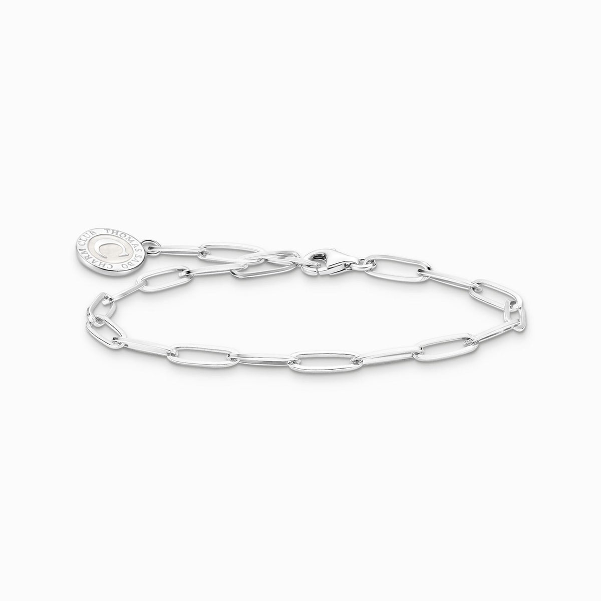 Charm Silver Bracelet with White Coin