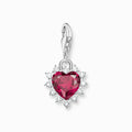 Red Stone Heart Charm 