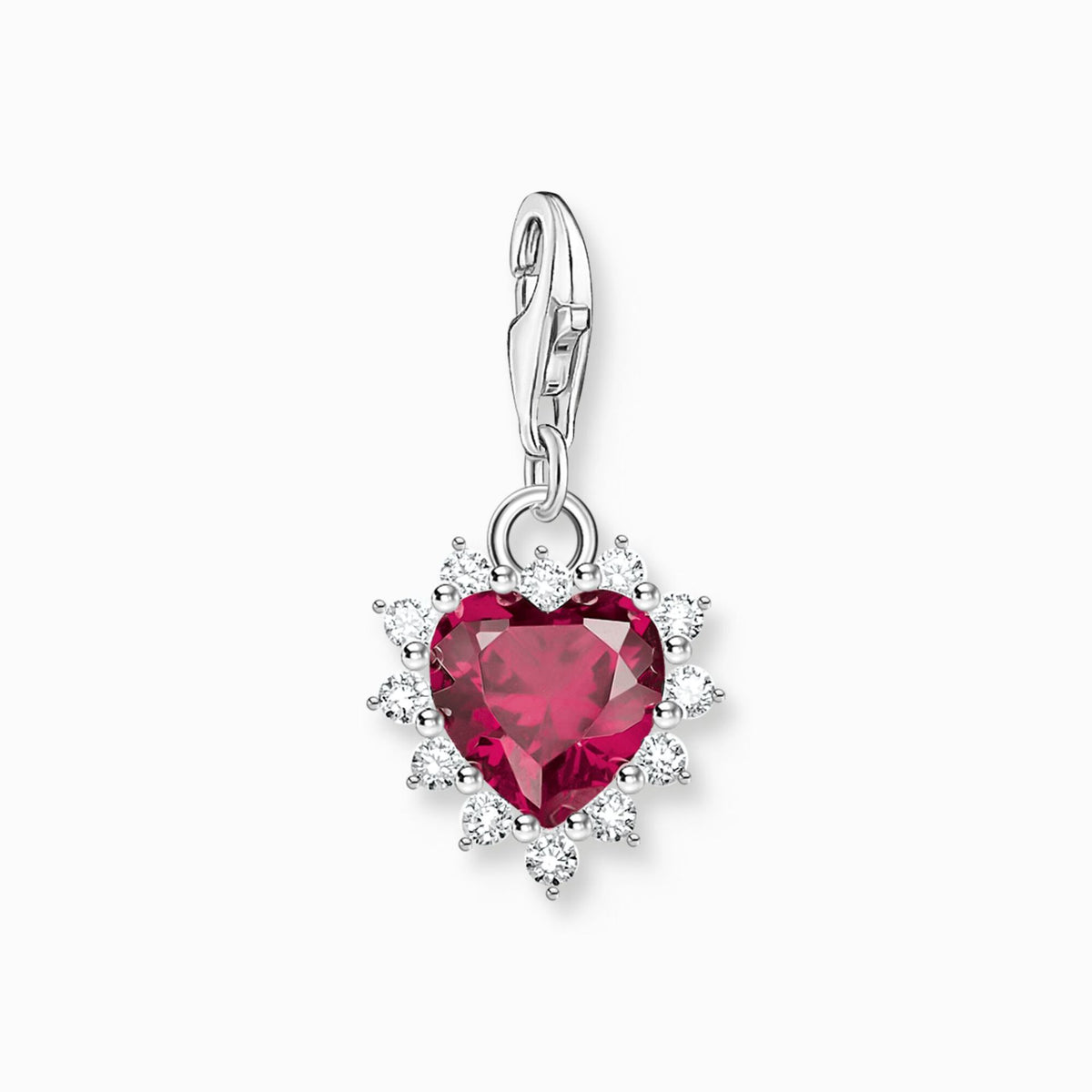 Red Stone Heart Charm 