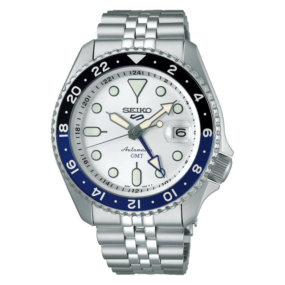 Seiko 5 Sports SKX GMT Sky Blue, Silver Cloud