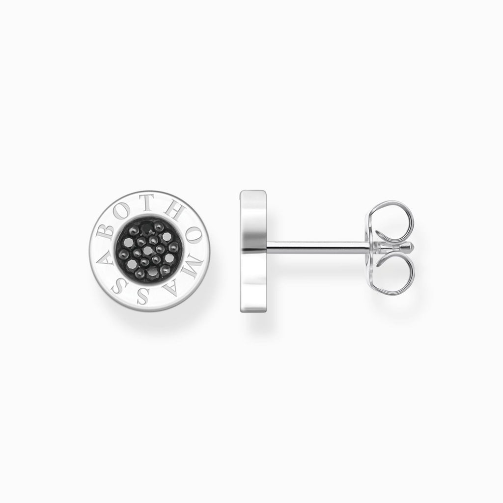 Black Pave Classic Ear Studs 