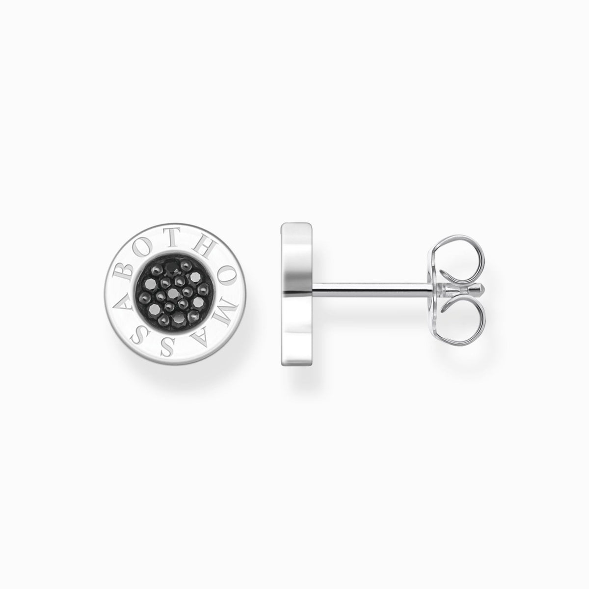 Black Pave Classic Ear Studs 