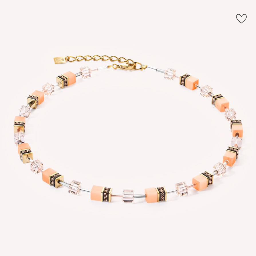 GeoCUBE Iconic Mono Gold Necklace Apricot Crush