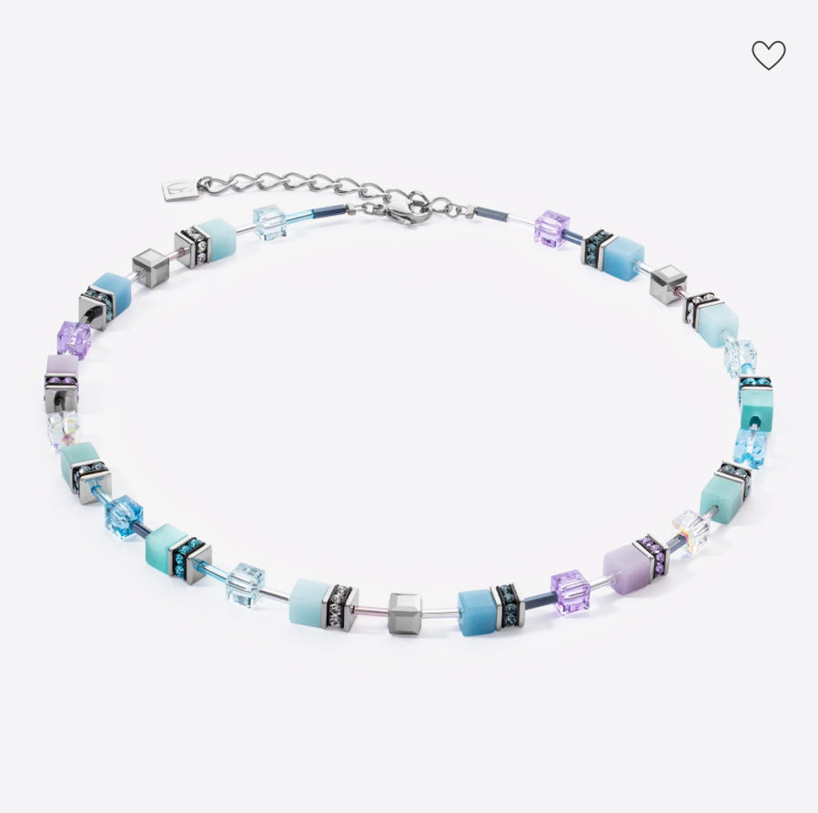 GeoCUBE® Iconic Necklace Aqua-Lilac