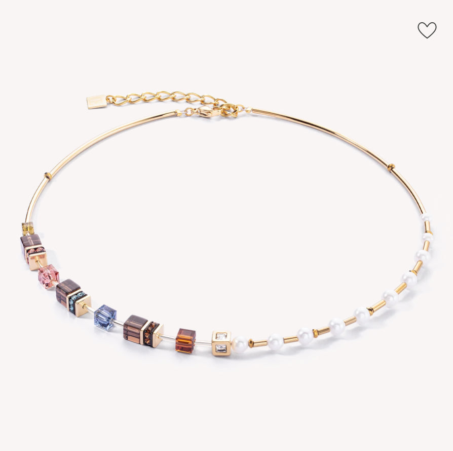 GeoCUBE® Fusion Precious Pearl Autumn Gold Mix Necklace