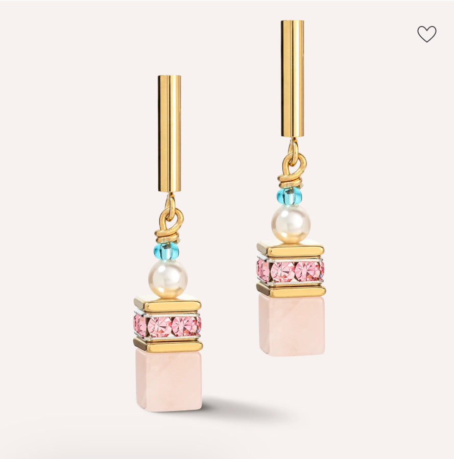 GeoCUBE® Precious Fusion Pearl Multicolour Pastel Earrings
