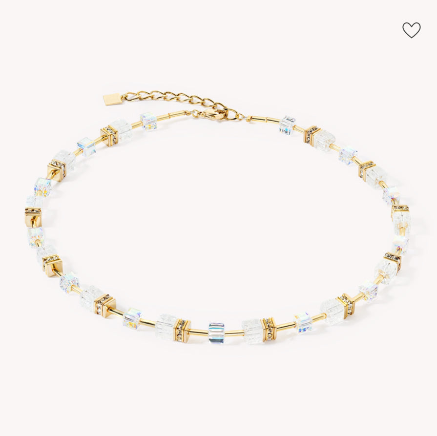 GeoCUBE® Iconic Nature Gold and White Necklace
