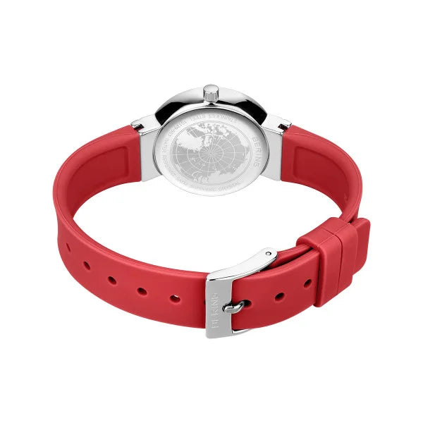 Red Silicone Classic Watch 