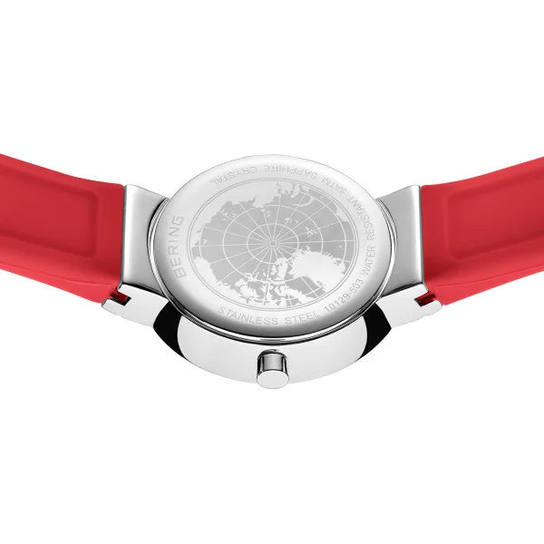 Red Silicone Classic Watch 