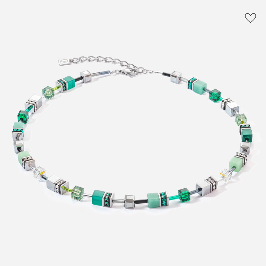 GeoCUBE® Iconic Silver Green Necklace 