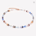 GeoCUBE® Iconic Precious Light Blue and Beige Necklace 