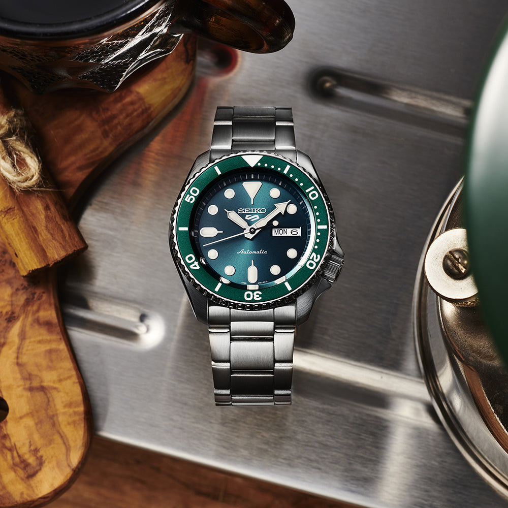 Green Seiko 5 Sports