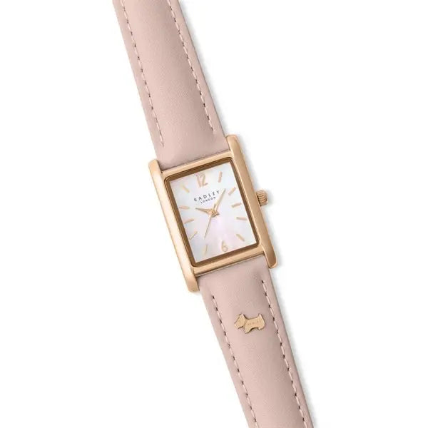 Mother of Pearl Dial Pink Strap Watch 