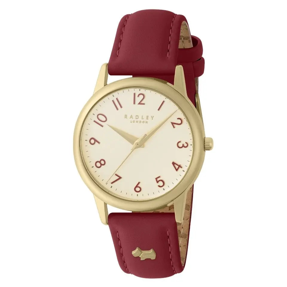 Southwark Park Red Leather Strap Watch