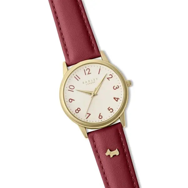 Southwark Park Red Leather Strap Watch