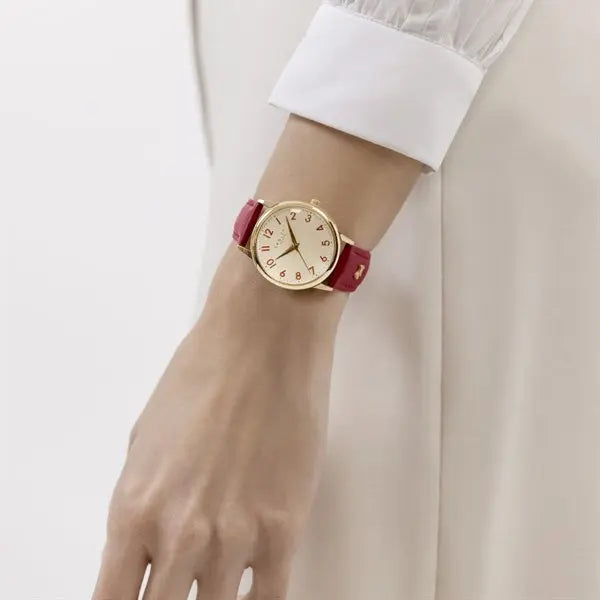Southwark Park Red Leather Strap Watch