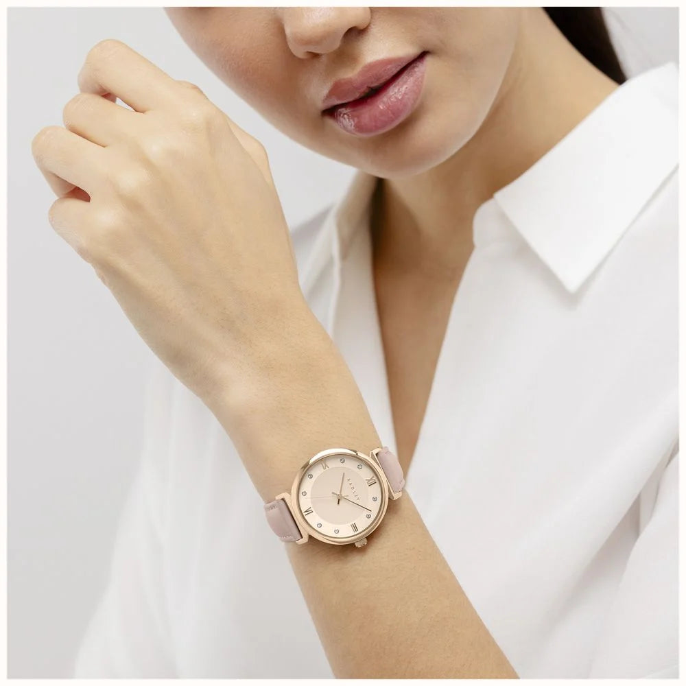 Roman Crescent Rose Gold Watch 