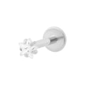 Star Sparkle Flat Back Labret Stud - Silver