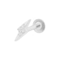 Lightning Bolt Flat Back Labret Stud - Silver