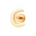 Crescent Flat Back Labret Stud - Gold