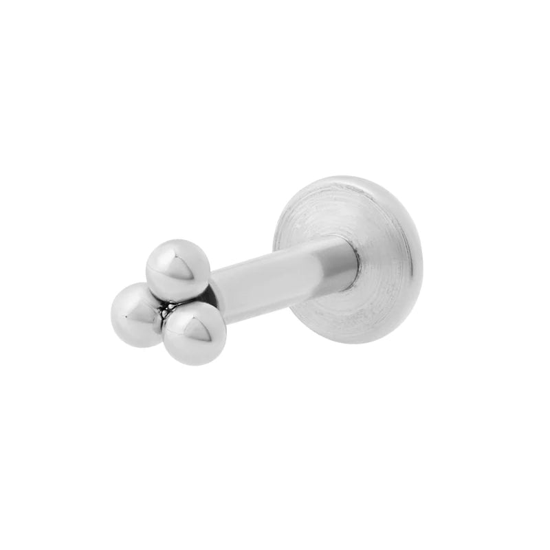 Trilogy Flat Back Labret Stud - Silver