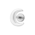 Crescent Flat Back Labret Stud - Silver