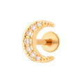 Luna Flat Back Labret Stud - Gold