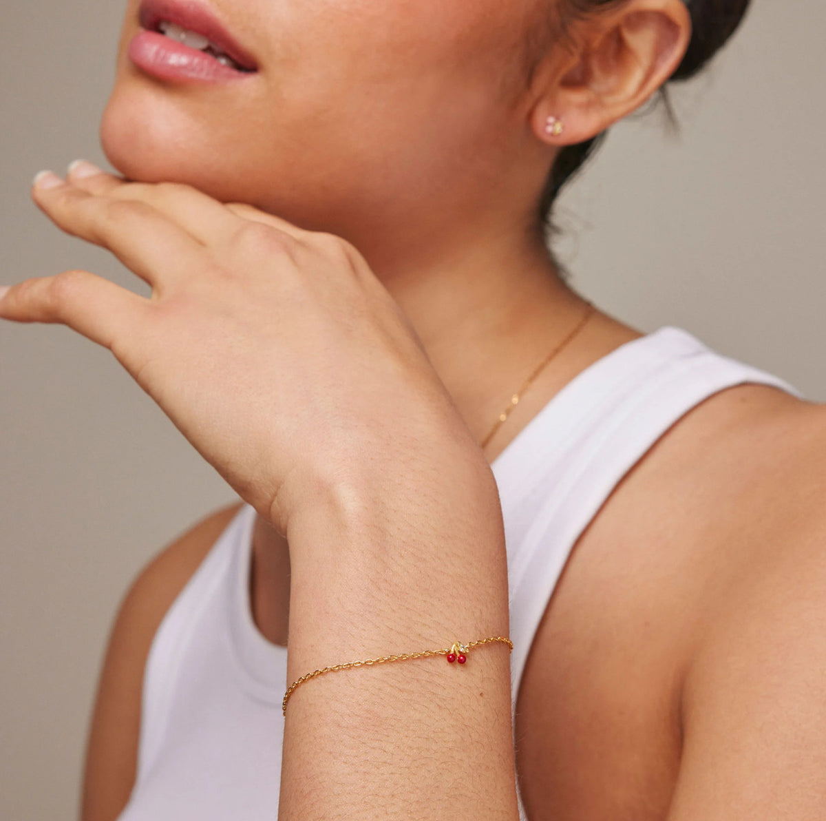 Enamel Cherry Bracelet