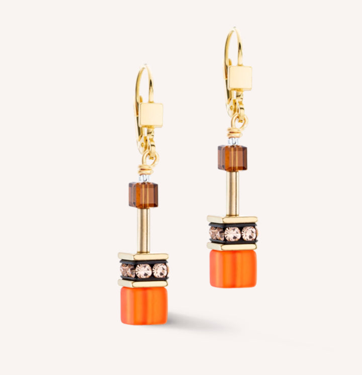 GeoCUBE® Iconic earrings Sunset gold