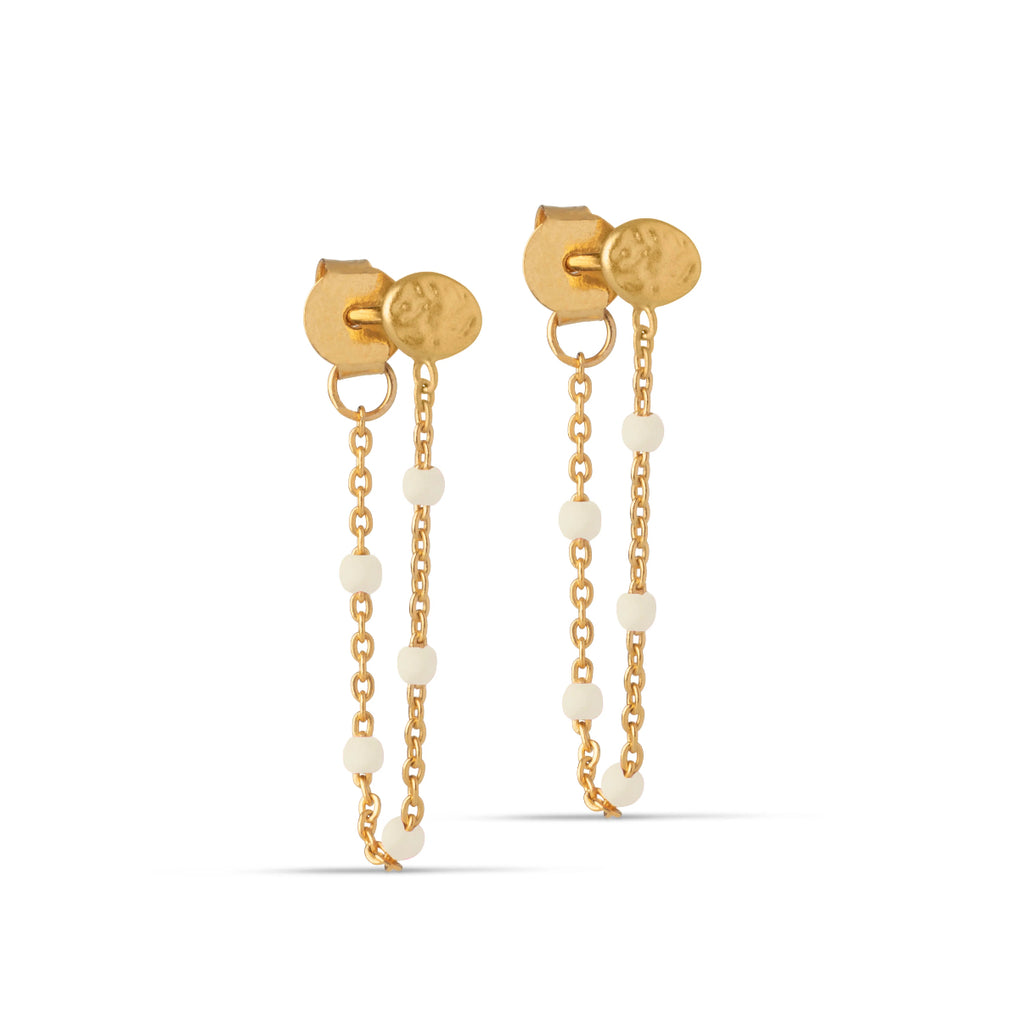 White Enamel Lola Earrings