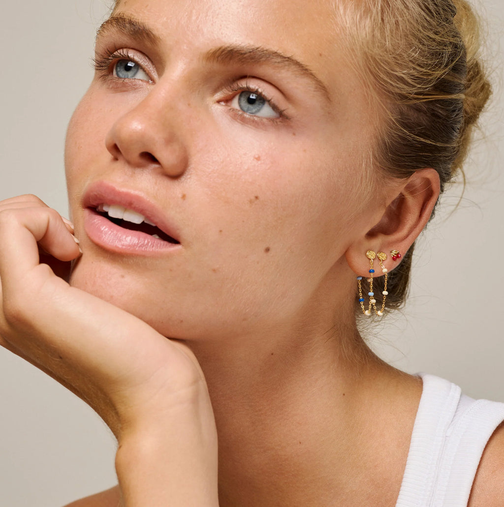 White Enamel Lola Earrings