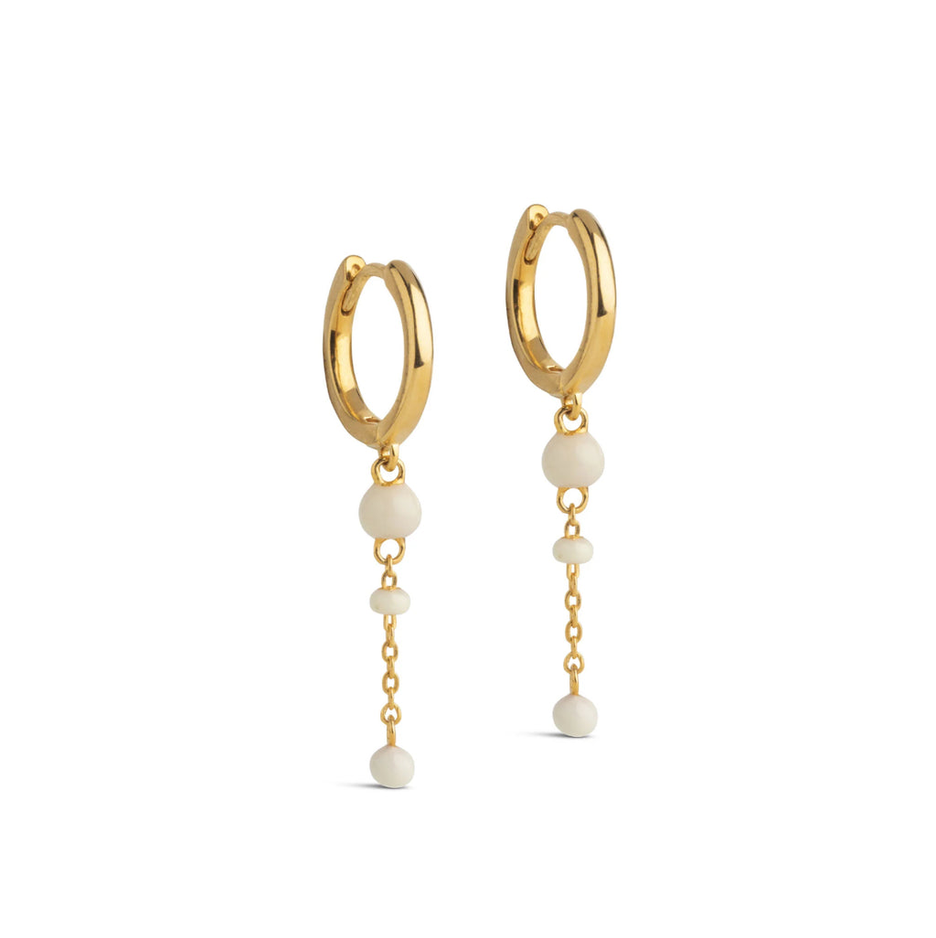 White Enamel Bold Lola Earrings
