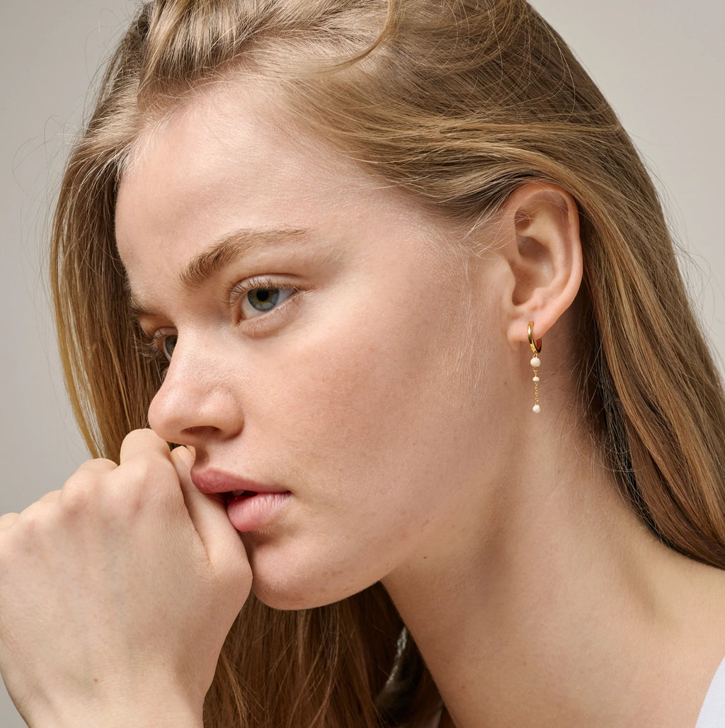 White Enamel Bold Lola Earrings