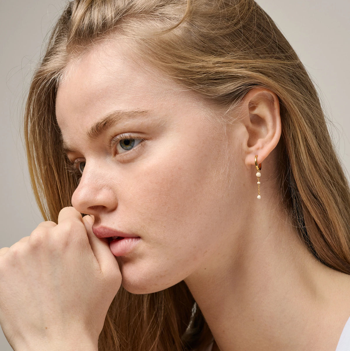 White Enamel Bold Lola Earrings
