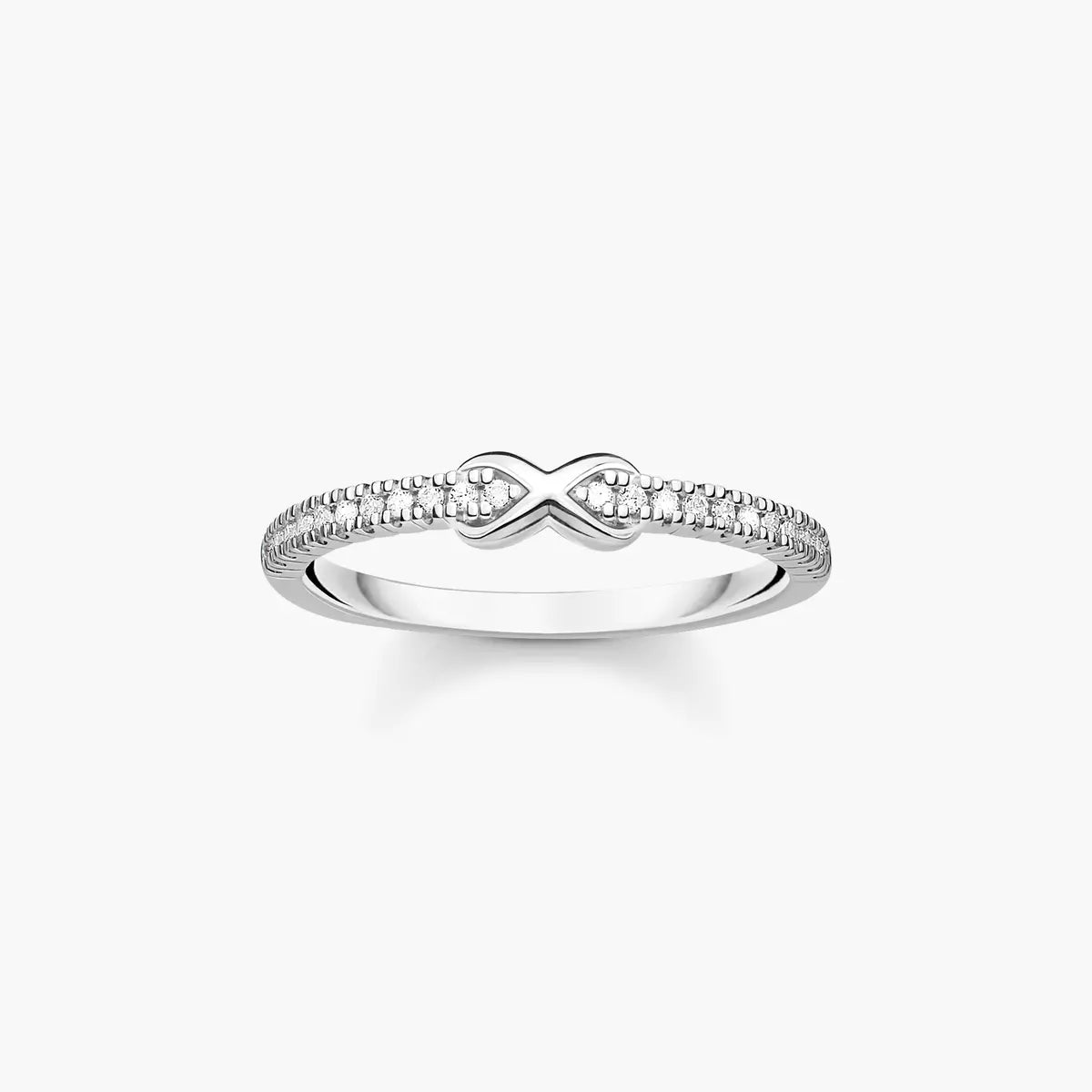 Infinity ring silver with cz