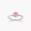 Pink heart cz ring