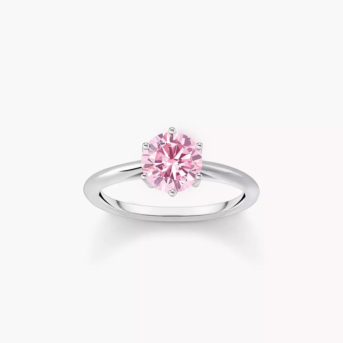 Pink heart cz ring