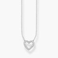 Open cz Heart necklace silver