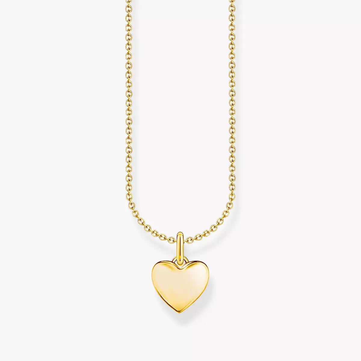 Puffed heart gold plated necklace