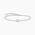 White zirconia silver bracelet pendant