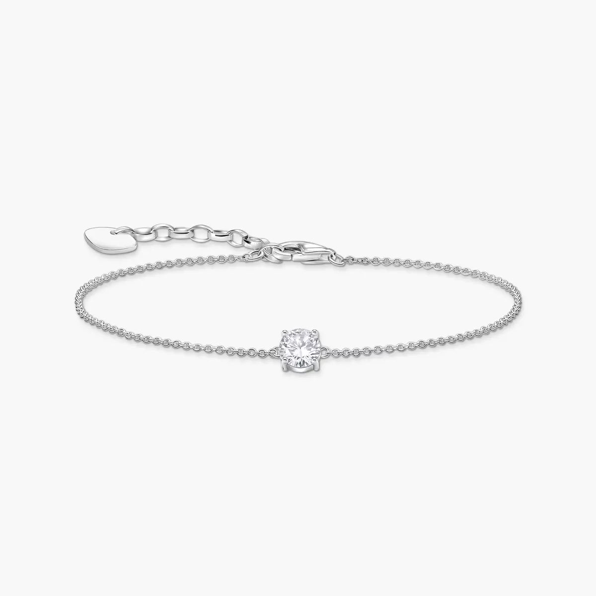 White zirconia silver bracelet pendant
