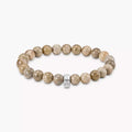 Silver bracelet with daisy jasper beads