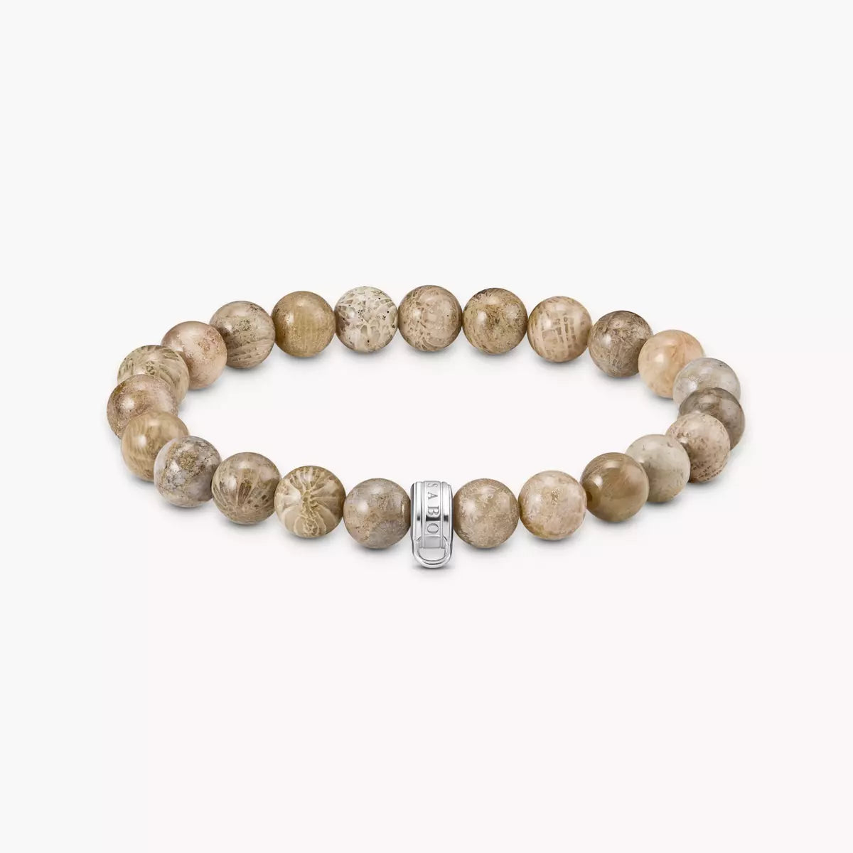 Silver bracelet with daisy jasper beads