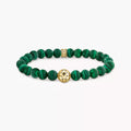 Gold plated beads with green malachite