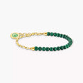 Malachite green and gold plated charm bracelet