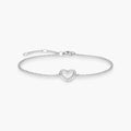 Open heart with cz silver bracelet