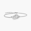 Together forever interlocking cz silver bracelet