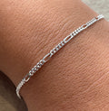 diamond cut Figaro 925 sterling silver