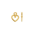 14ct yellow gold open heart charm